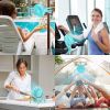 Portable Stroller Fan, Use As Power Bank, 65H 12000mAh Battery Operated Fan Flexible Tripod Baby Car Seat Fan with Timming